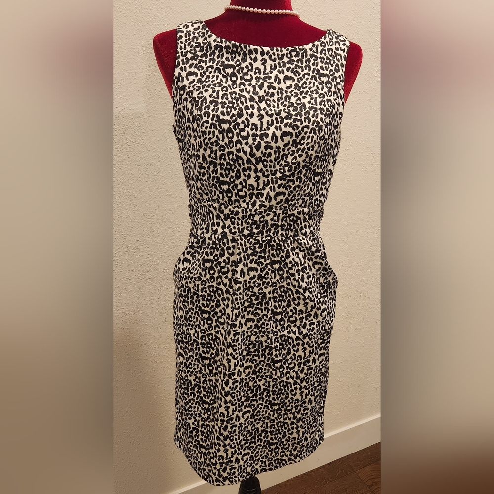 XOXO Black and Cream Animal Print Midi Dress